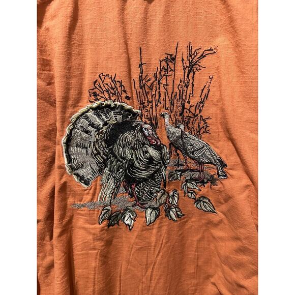 Vtg Red Head Wild Turkey Embroidered Button Up Shirt XL Mens - Picture 5 of 5